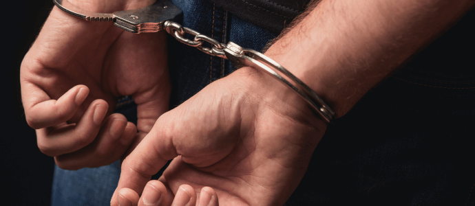 Man being handcuffed
