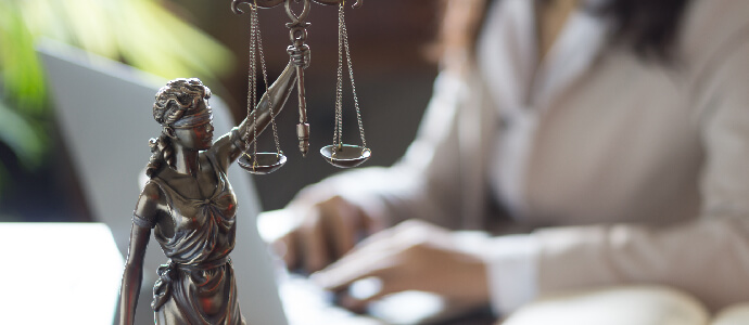 Personal injury attorney on a computer