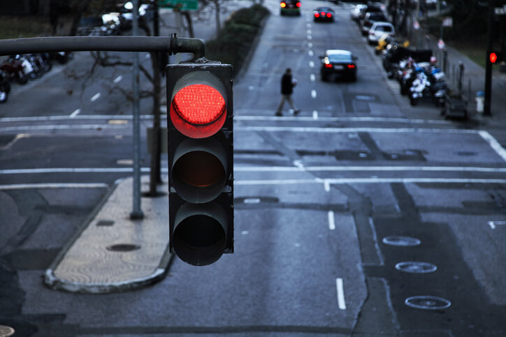Defective traffic light