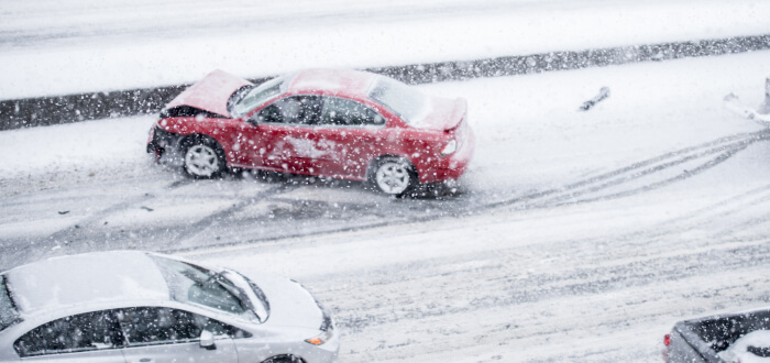 Car accident in snow