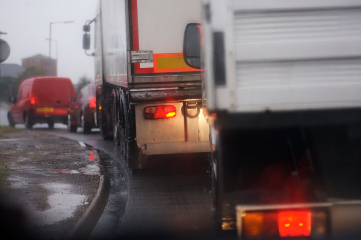Trucks on the road