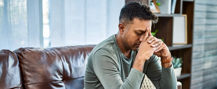 man going through ptsd